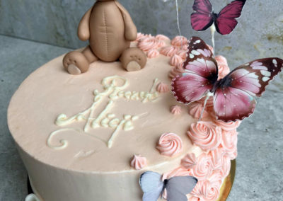 Birthday cake with a butterfly and a teddy bear - Custom Cakes for Special Order by Sweet Wentzl Cafe & Confectionery, Cakes and Pastries, Krakow