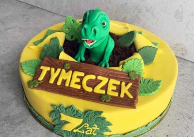 Tort z dinozaurem na zamówienie, idealny na urodziny dziecka - cukiernia Słodki Wentzl Kraków